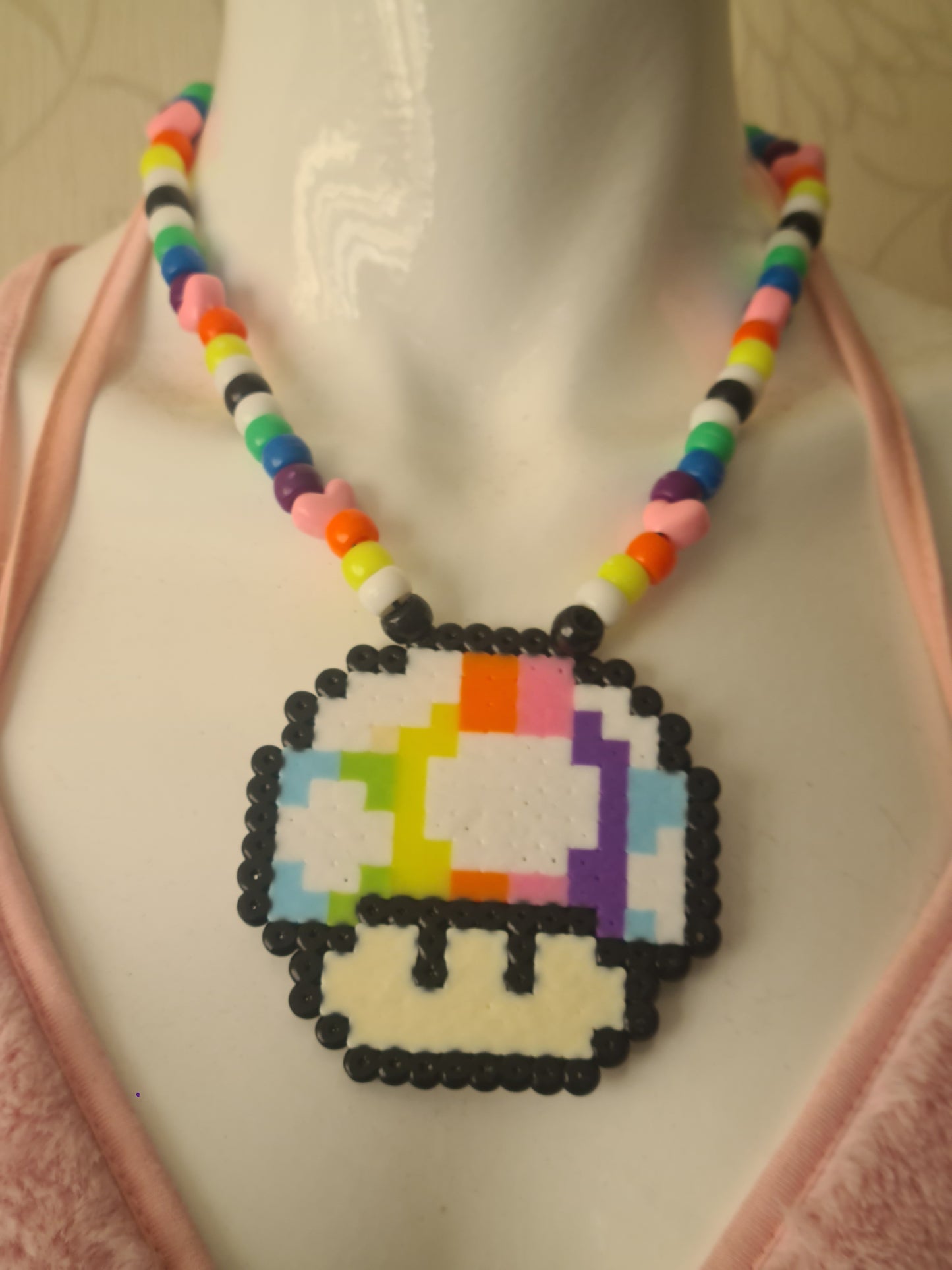 Mario Magic Mushroom Kandi Necklace