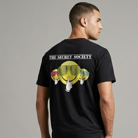 The Secret Society Black Rave T-Shirt – Standard Logo