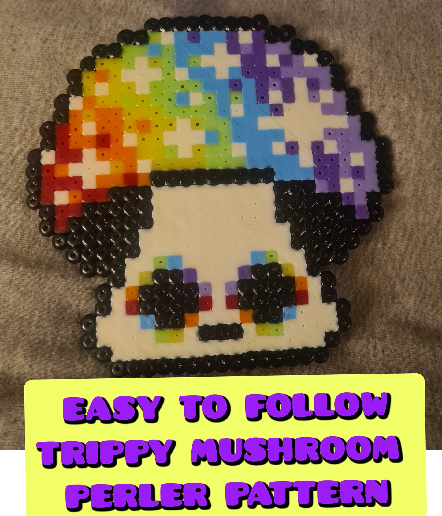 Trippy Mushroom Perler Pattern