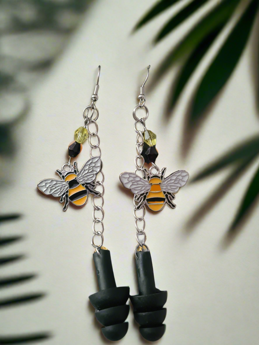 Bumblebee Earplug Earrings