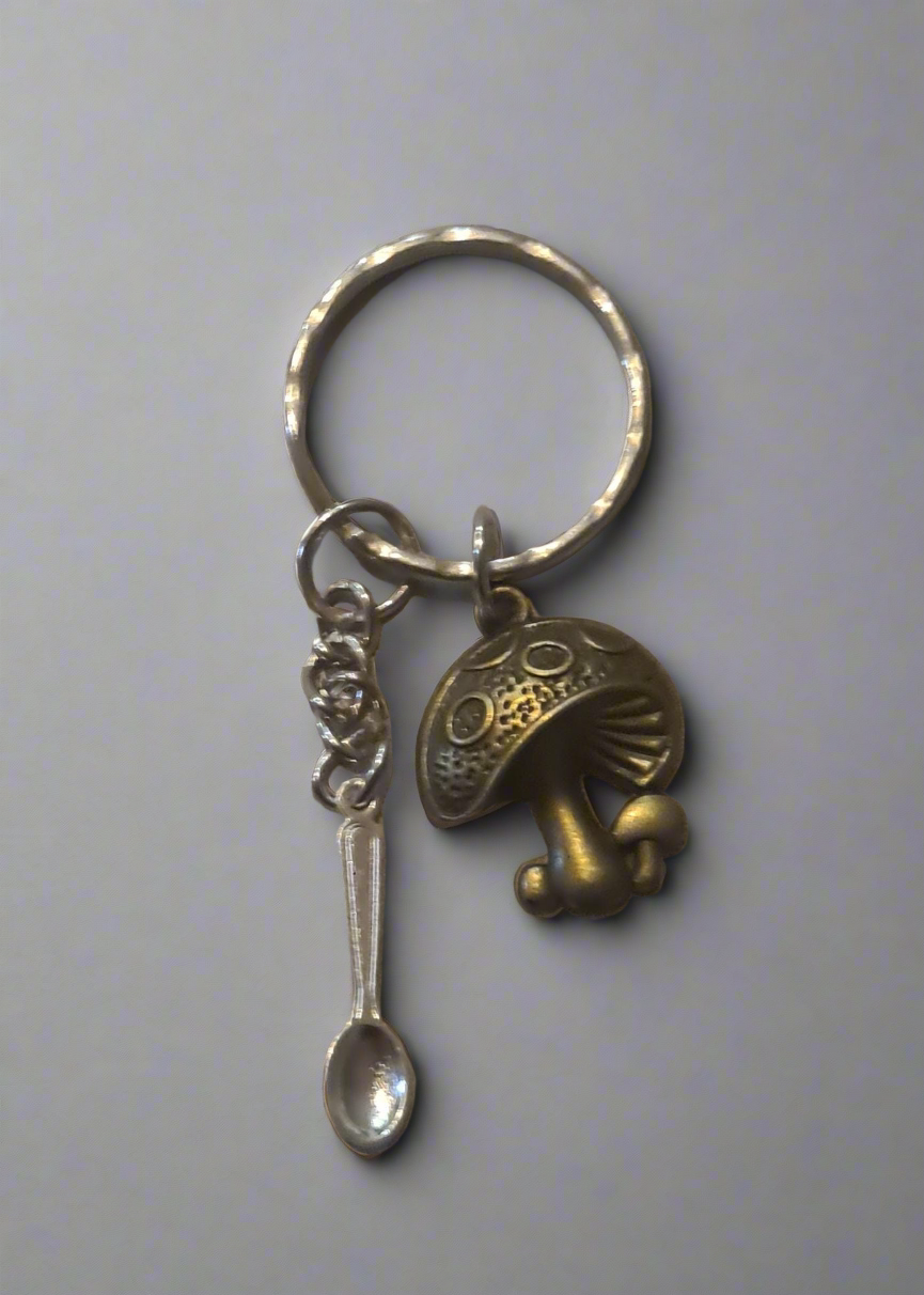 Mini Spoon Mushroom Keyring
