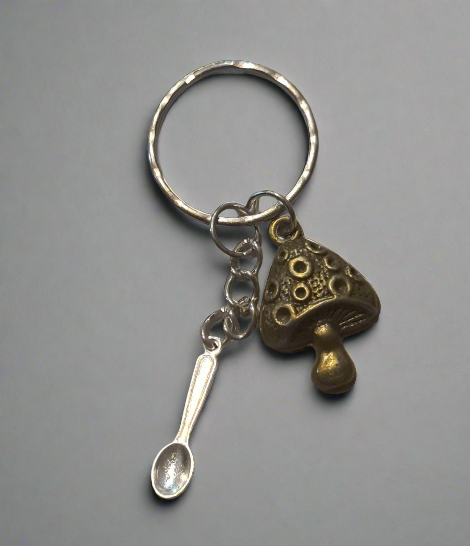 Mini Spoon Mushroom Keyring