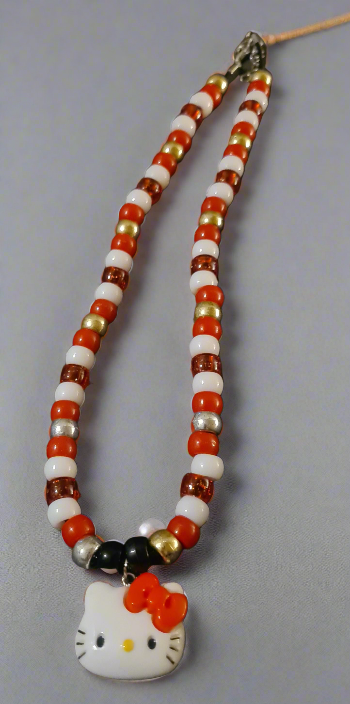 Hello Kitty Kandi Necklace, with adjustable clasp.