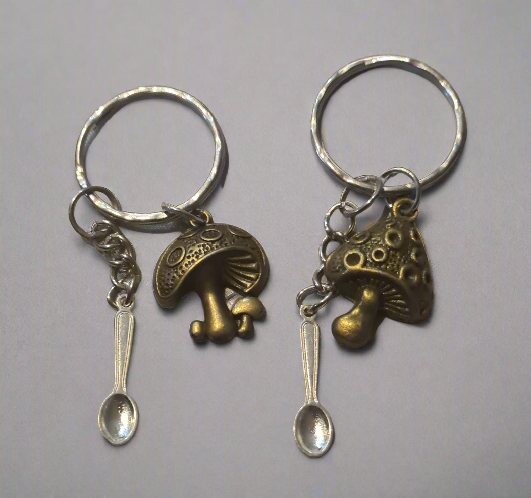 Mini Spoon Mushroom Keyring