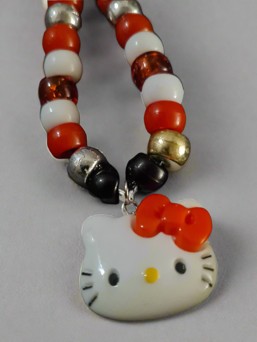 Hello Kitty Kandi Necklace, with adjustable clasp.