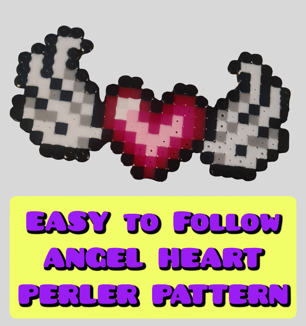 Angel Wings Heart Perler Pattern