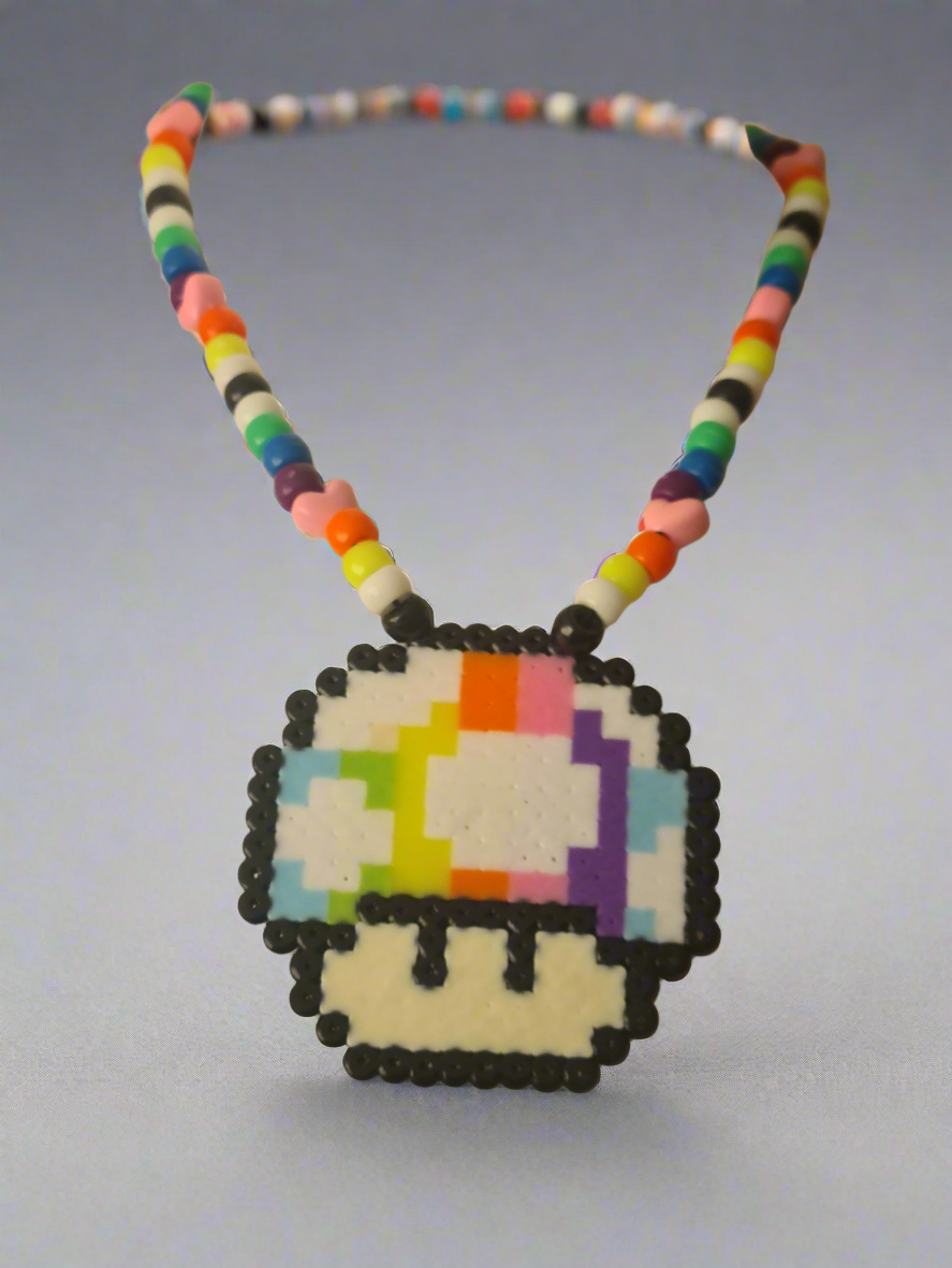 Mario Magic Mushroom Kandi Necklace