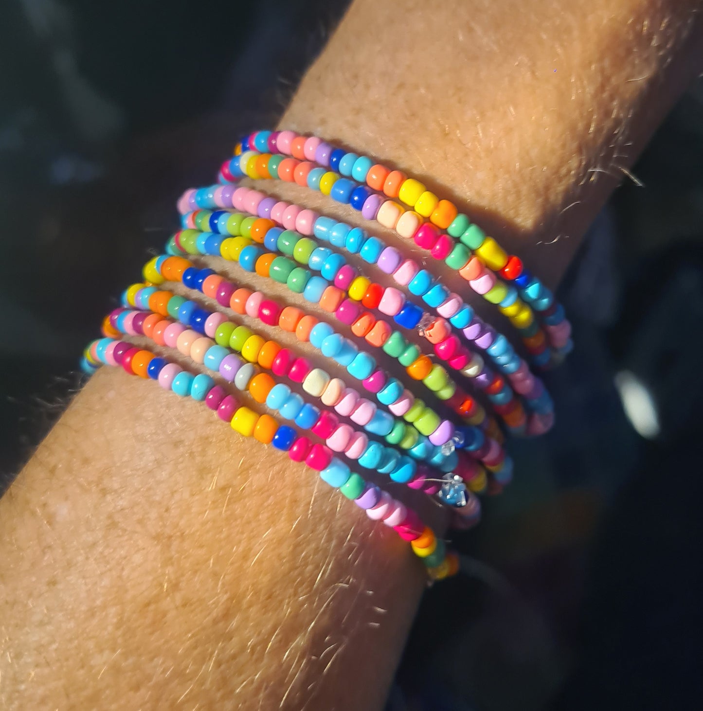 6PC Boho Style multicoloured blades bracelet set