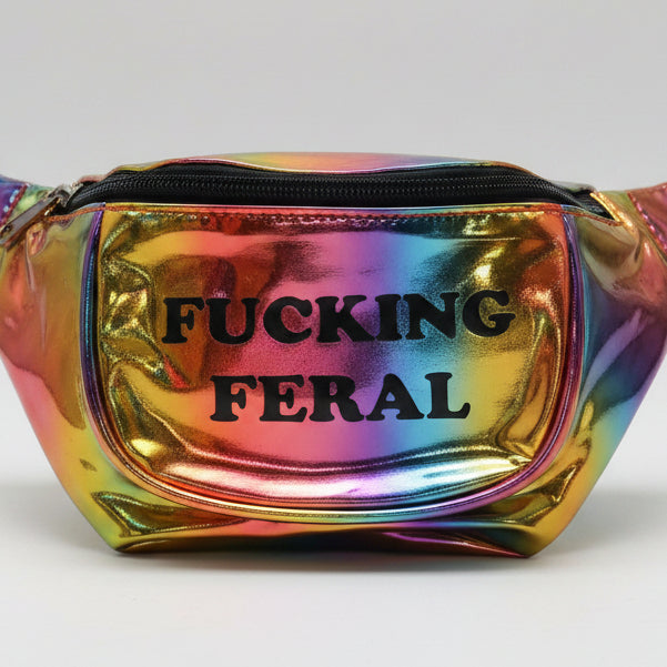 Fucking Feral Rainbow PVC Bumbag