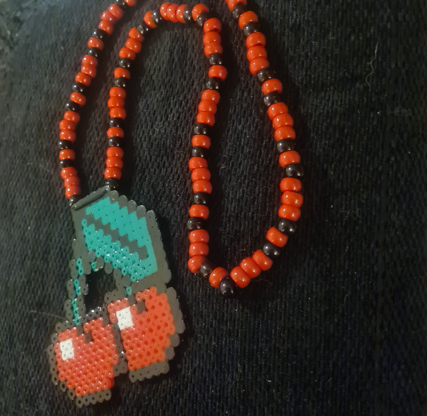 Cherries Perler Kandi Necklace - Handmade EDM Festival Rave Jewellery