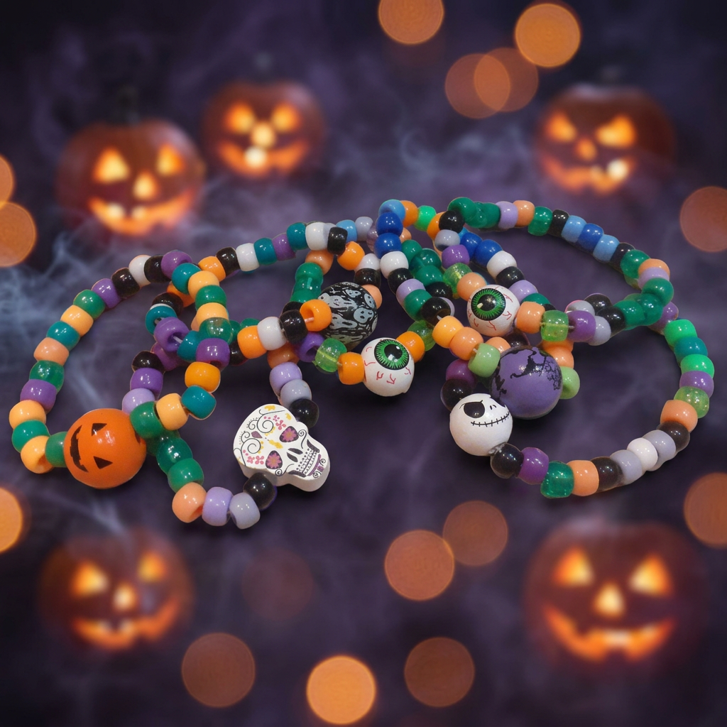 Halloween collection image with FestEssential kandi bracelets