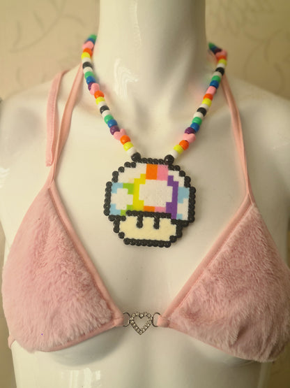 Mario Magic Mushroom Kandi Necklace