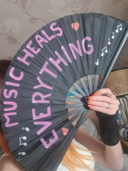 Music Heals Everything UV Rave Fan