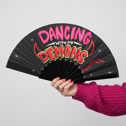 Dancing With My Demons UV Reactive Rave Fan