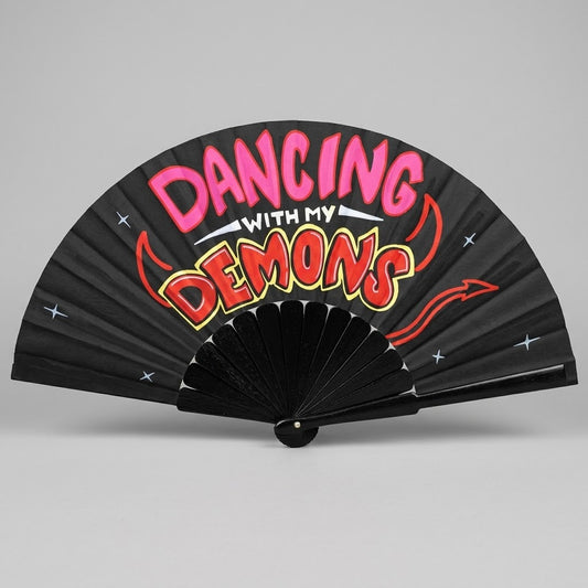 Dancing With My Demons UV Reactive Rave Fan