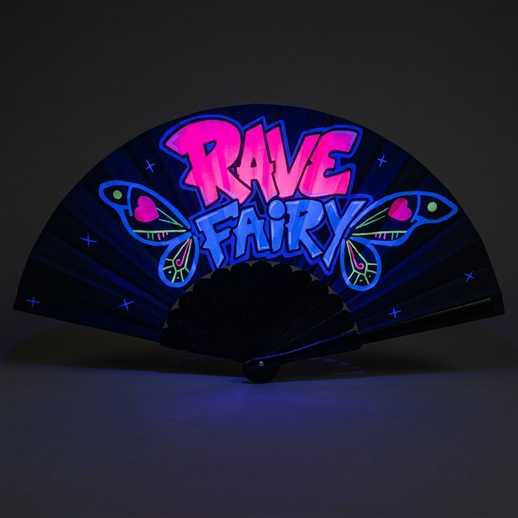 Rave Fairy UV Reactive Rave Fan