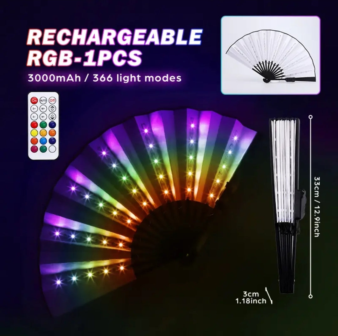 Rechargeable LED Rave Fan