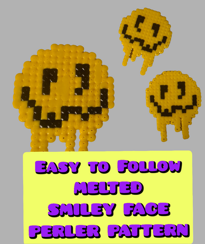 Melted Smiley Face Perler Pattern