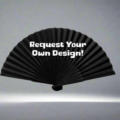 Request Your Own Design Custom Rave Fan, black fan for festivals and raves
