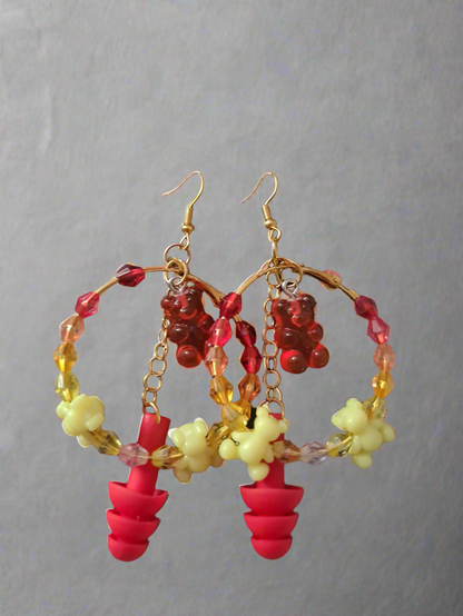 Gummy Bear Hoop Earplug Earrings