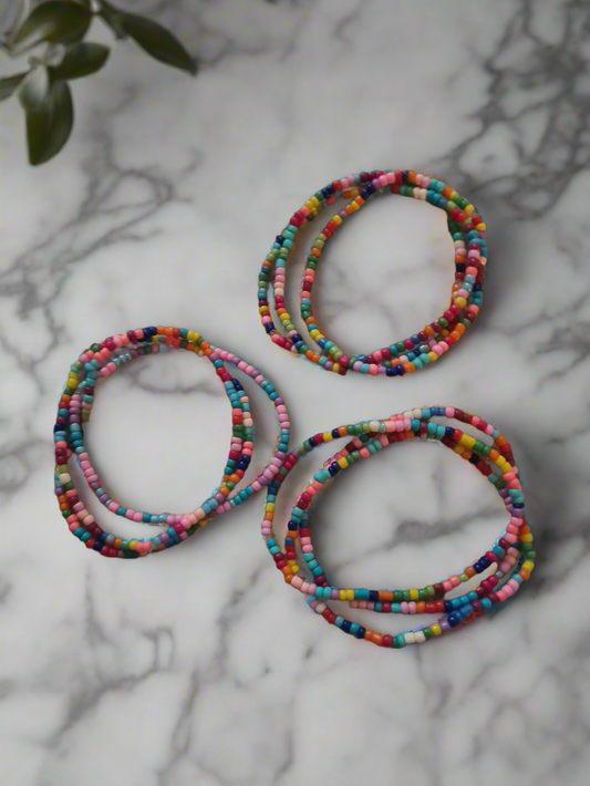 6PC Boho Style multicoloured blades bracelet set
