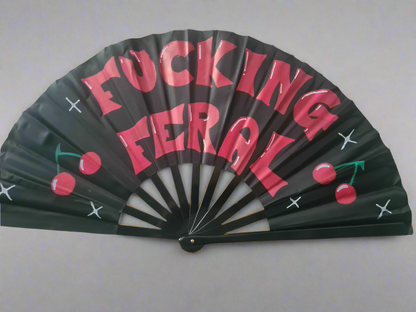 Fucking Feral - Cherry Accent UV Rave Fan