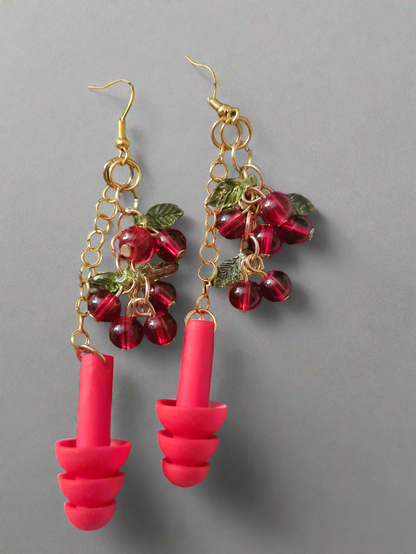 Cherries Earplug Earrings
