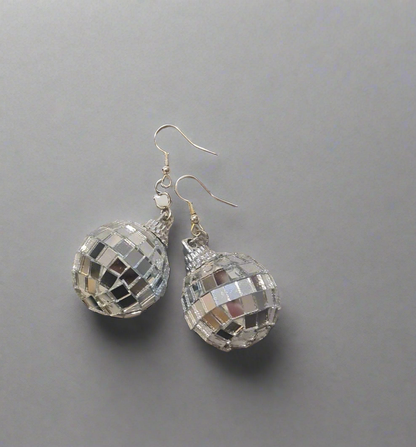 Silver Discoball Earrings
