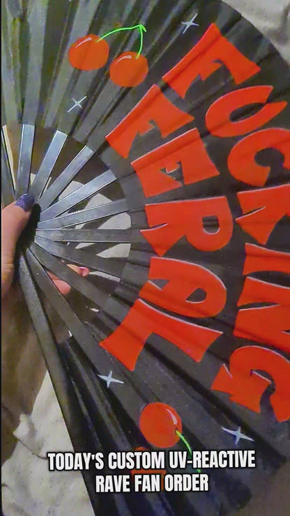 Fucking Feral - Cherry Accent UV Rave Fan