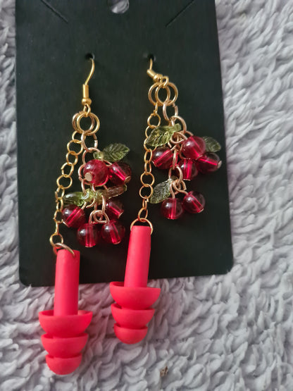 Cherries Earplug Earrings