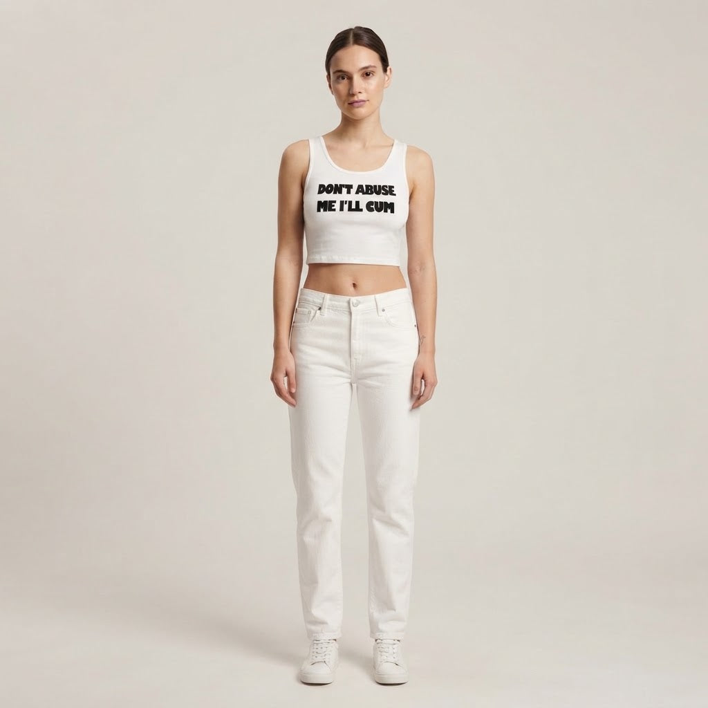 Don't Abuse Me Cropped Rave Top