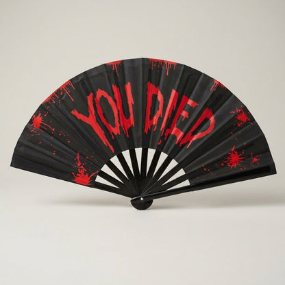 You Died UV Reactive Rave Fan – Horror Gaming Design