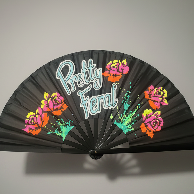 Pretty Feral UV Reactive Rave Fan