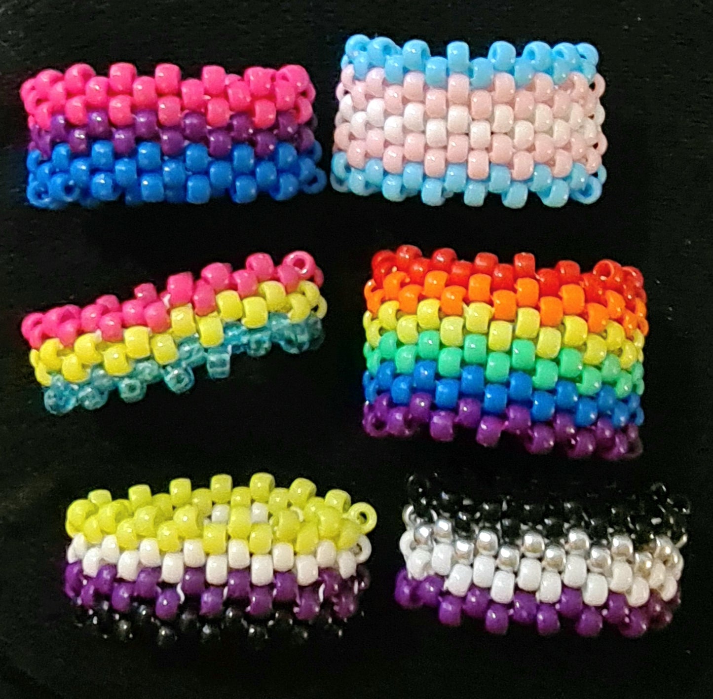 LGBTQ+ Pride Flag Kandi Cuffs - Handmade Festival Bracelets