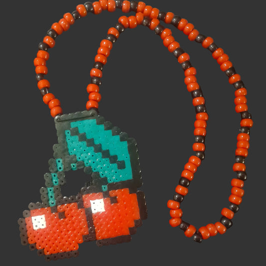 Cherries Perler Kandi Necklace - Handmade EDM Festival Rave Jewellery