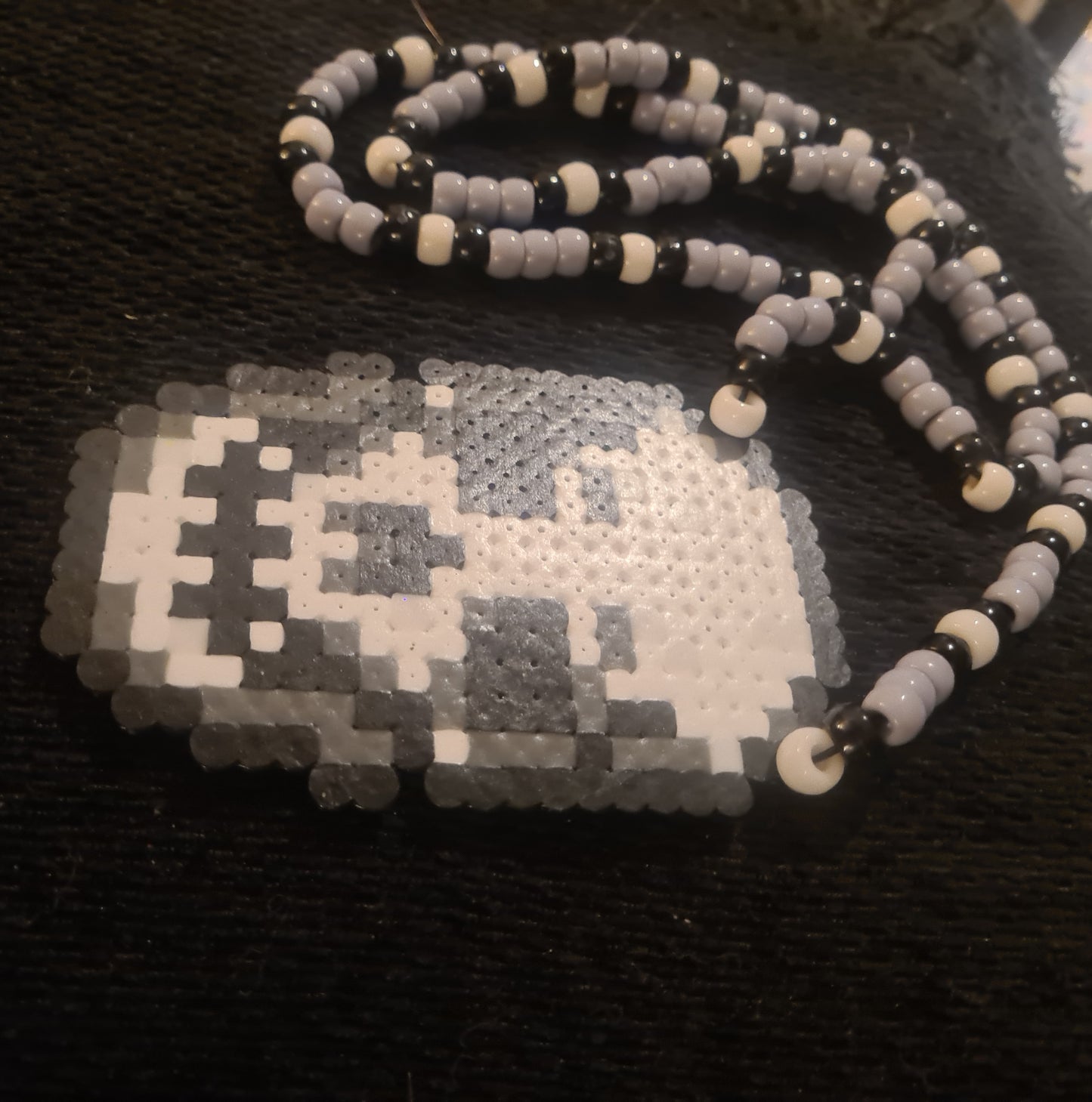 Skull Perler Kandi Necklace - Handmade EDM Festival Rave Jewellery