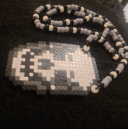 Skull Perler Kandi Necklace - Handmade EDM Festival Rave Jewellery