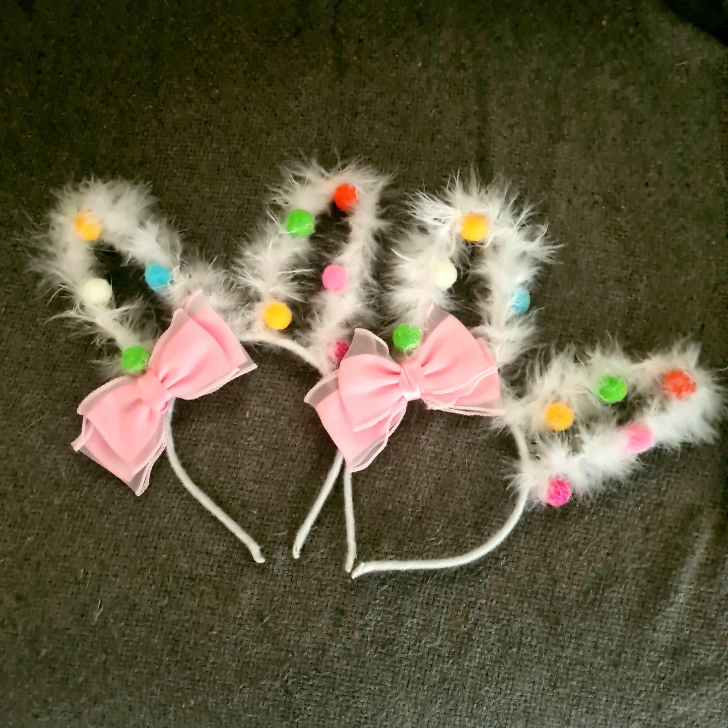 Fluffy Polka Dot Bunny Ears Headband – Festival & Easter Accessory
