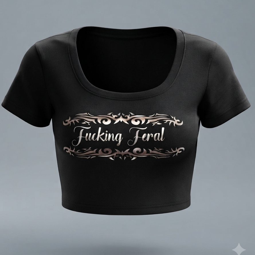Fucking Feral Holographic Cropped Rave Top
