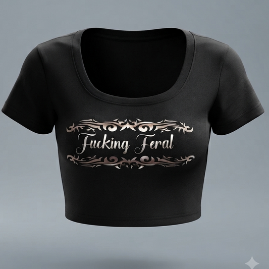 Fucking Feral Holographic Cropped Rave Top