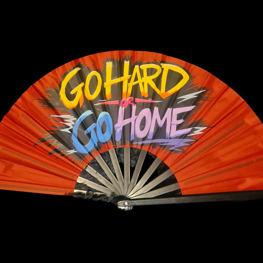 Go Hard Or Go Home UV Rave Fan
