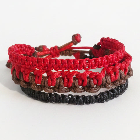 Chunky Triple Band Macrame Bracelet – Eco-Friendly Festival Cuff