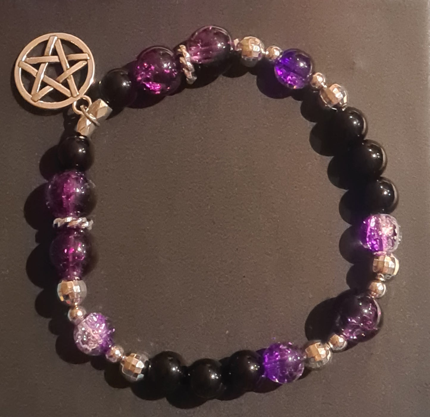 Pentagram Glass Bead Bracelet