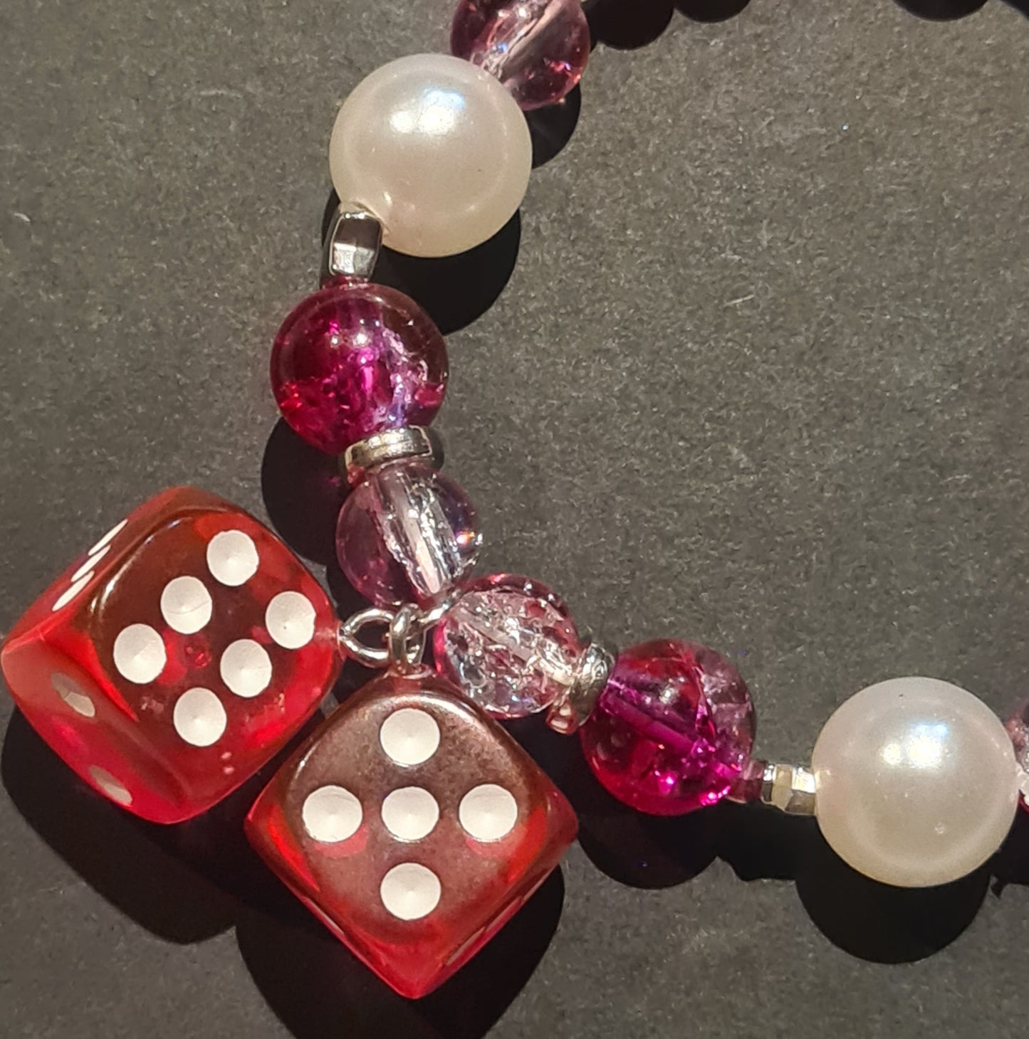Pink Dice Bracelet