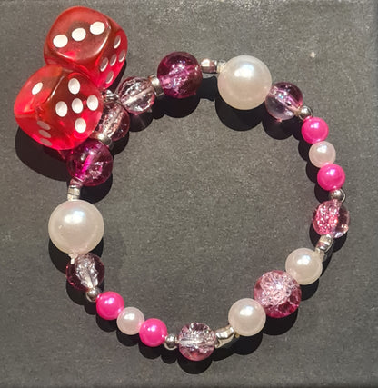 Pink Dice Bracelet