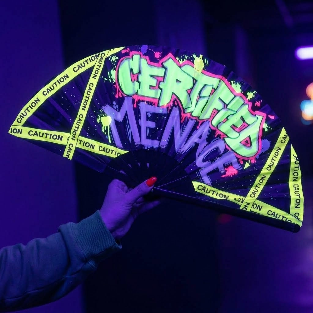 Certified Liability + Certified Menace UV Reactive Rave Fan Duo
