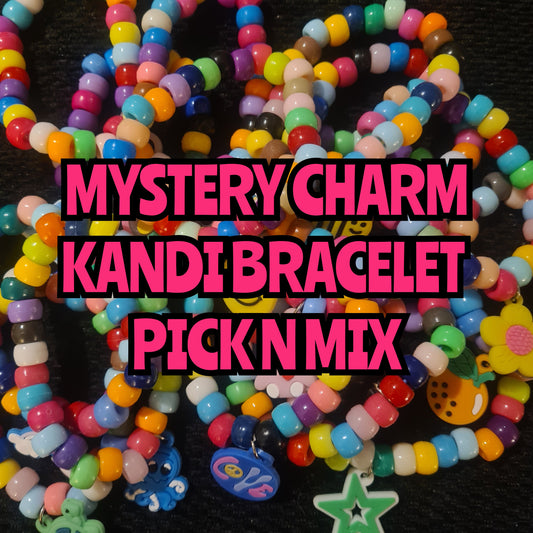 Mystery Charm Kandi Bracelet Pick N Mix - Festival Rave PLUR Bracelets