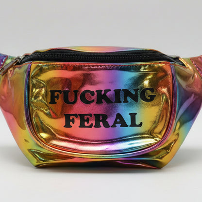 Fucking Feral Rainbow PVC Bumbag