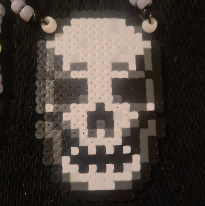 Skull Perler Kandi Necklace - Handmade EDM Festival Rave Jewellery