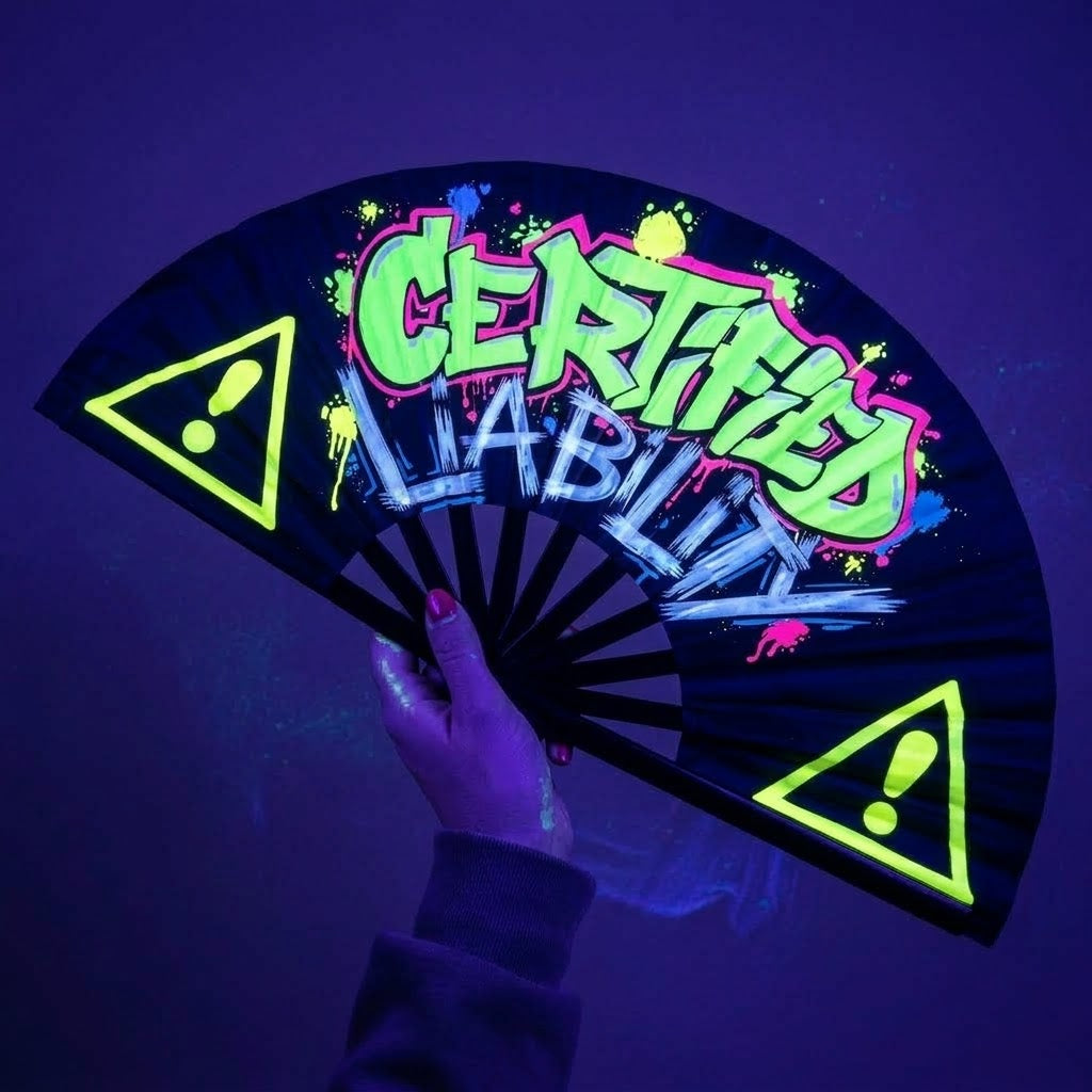 Certified Liability UV Reactive Rave Fan